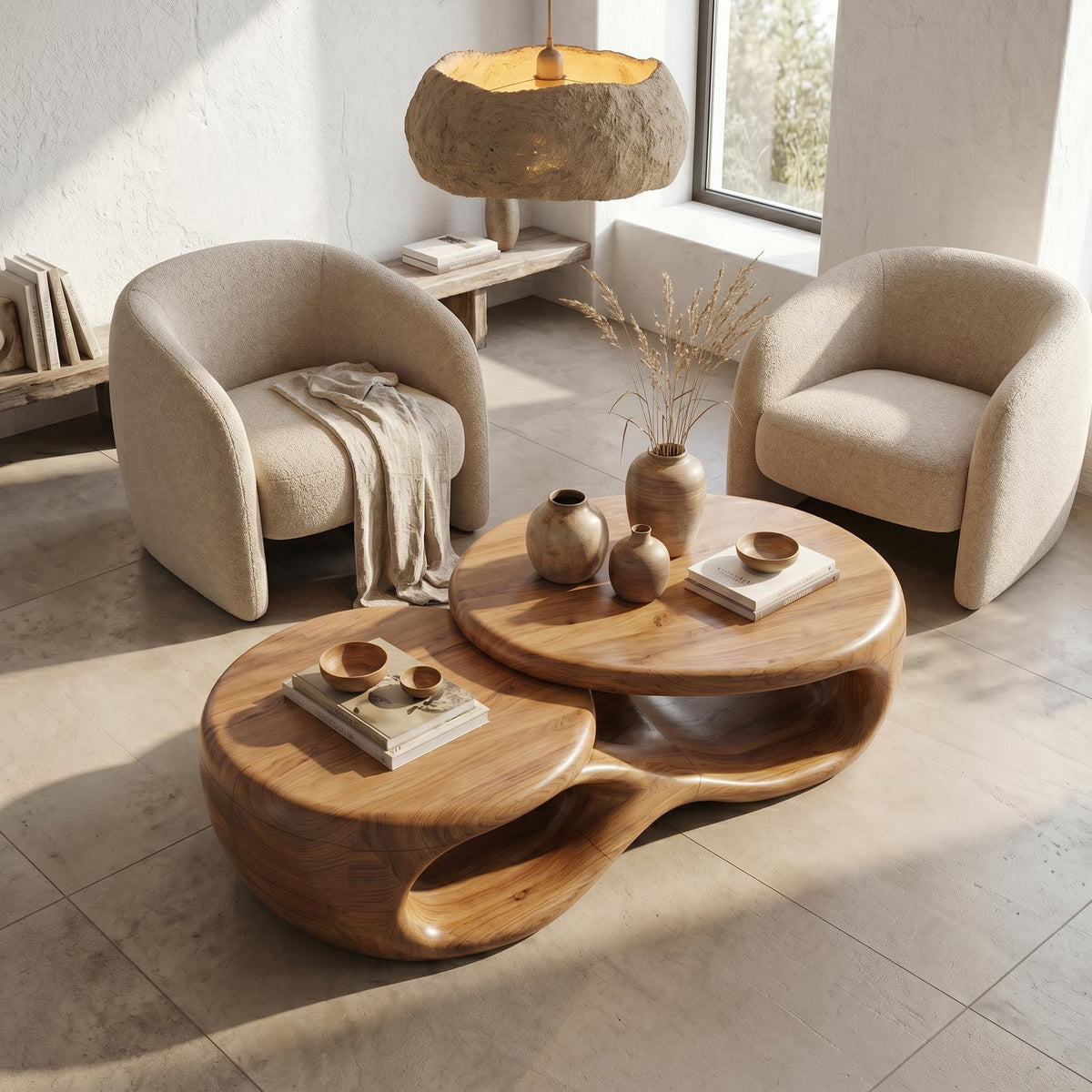 Organic Coffee Table With Sculptural Open Form Design For Living Room