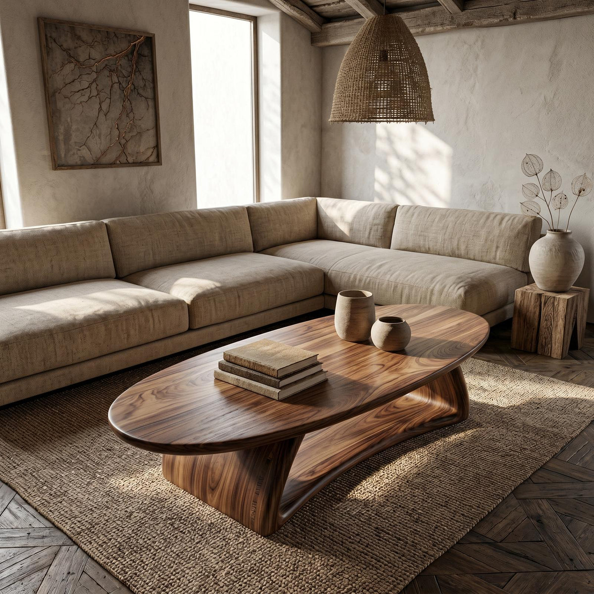 Contemporary Coffee Table With Artistic Sculptural Form For Living Room