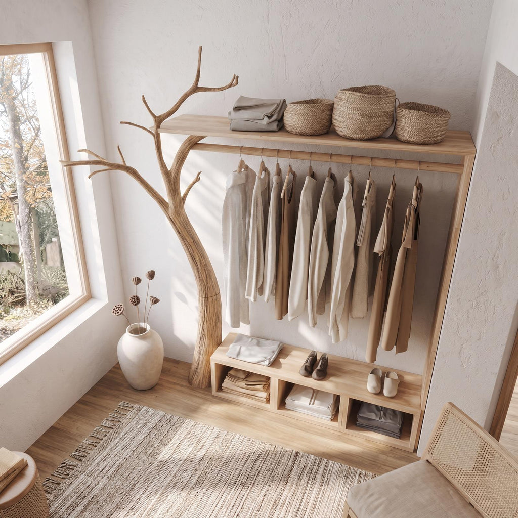 Rustic Tree Coat and Clothing Rack Living Room