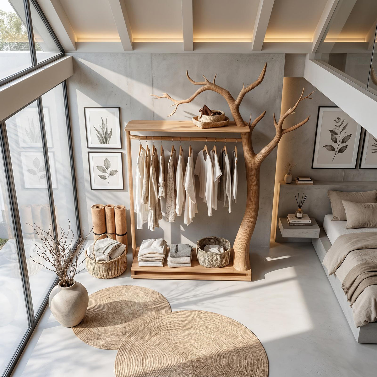 Rustic Clothing Rack Bedroom Hallway Entryway