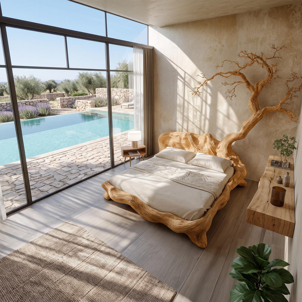 Rustic Organic Tree Branch Bed Contemporary Bedroom SINLSAWB072
