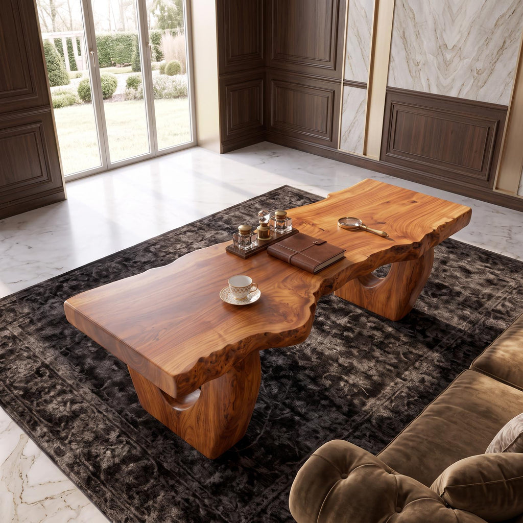 Modern Coffee Table With Open Hollow Legs And Clean Profile For Lounge