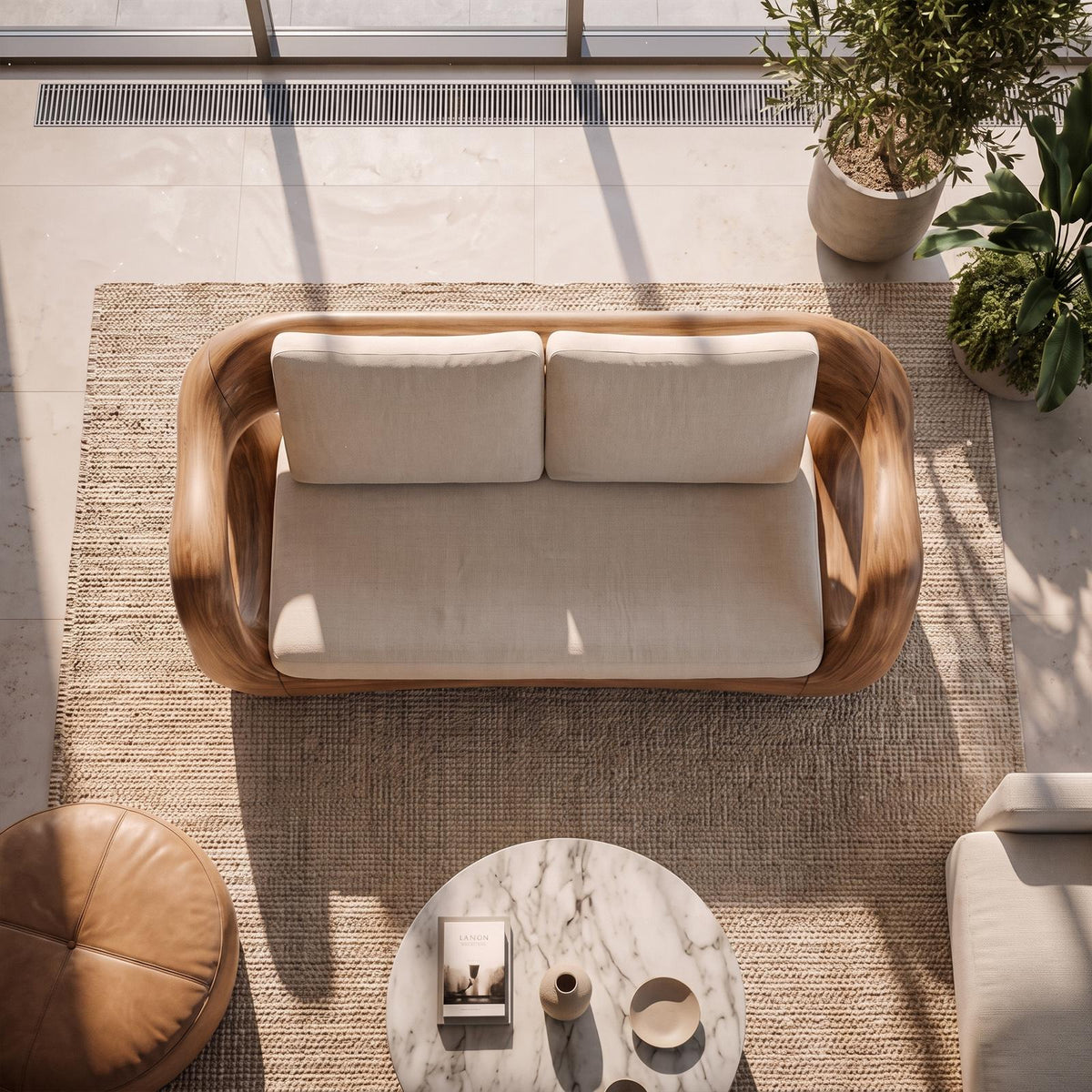 Modern Curved Frame Sofa For Living Room And Lounge Area