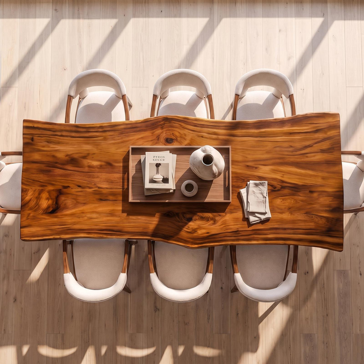 Contemporary Dining Table With Freeform Top For Dining Room
