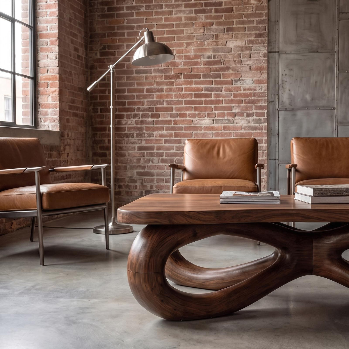 Sculptural Coffee Table With Organic Loop Design For Living Room SINLKICF415