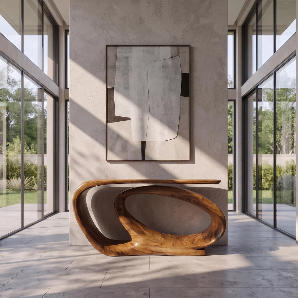 Console Table Sculptural Open Loop Base For Entryway Foyer Hallway SINLKICS687