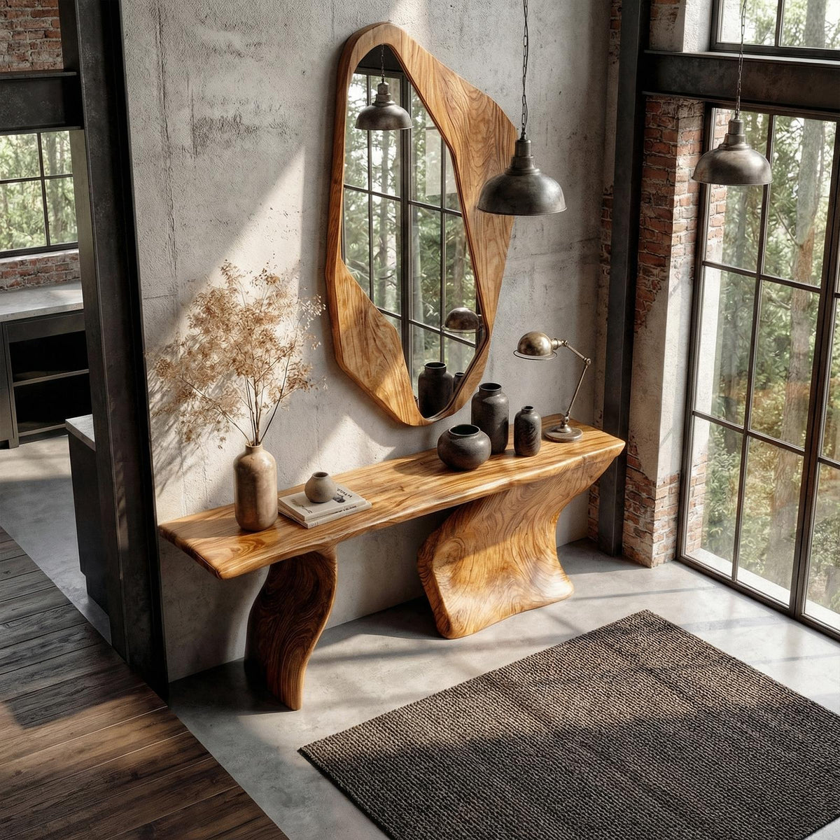Minimalist Accent Console Table, Solid Wood Entryway Foyer Table, Modern Living Room Sideboard Table