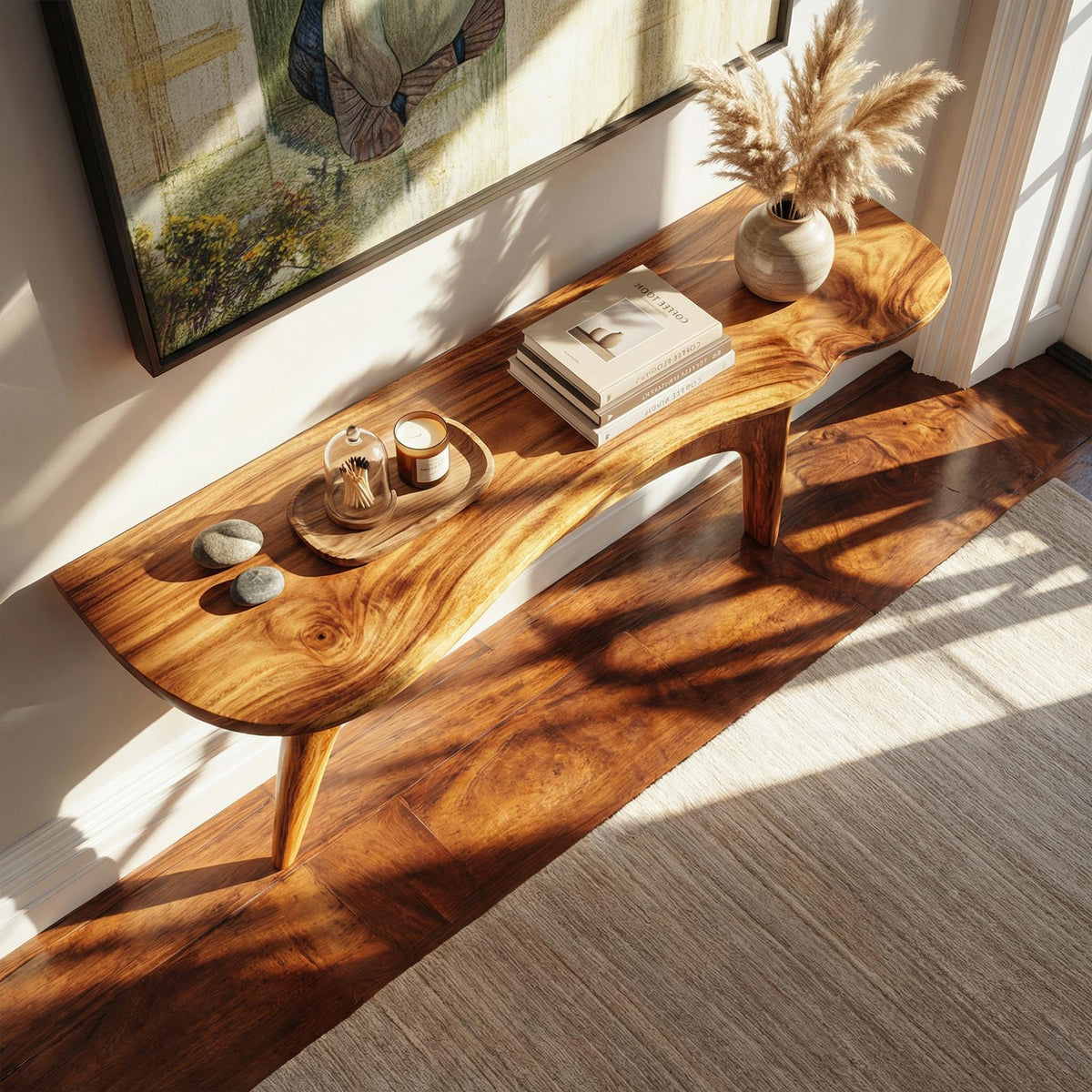 Organic Sculptural Console Table For Entryway And Foyer Space SINLKICS562