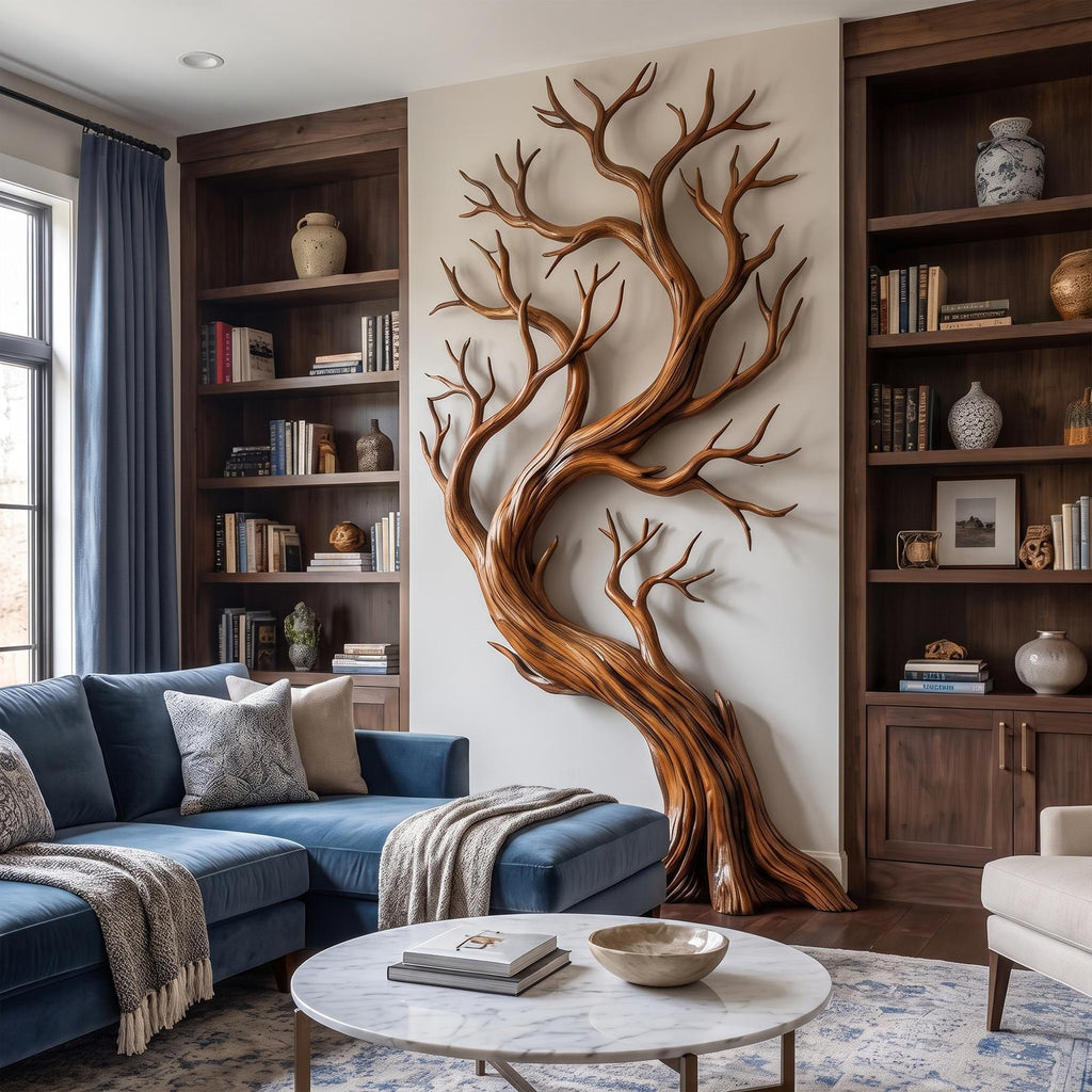 Rustic Tree Wall Art Sculpture Living Room And Hallway