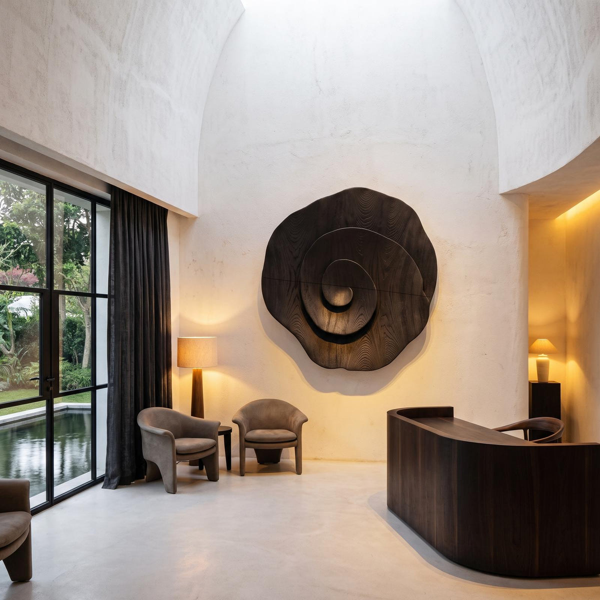 Contemporary Flower Wall Art With Sculptural Spiral Form For Entryway