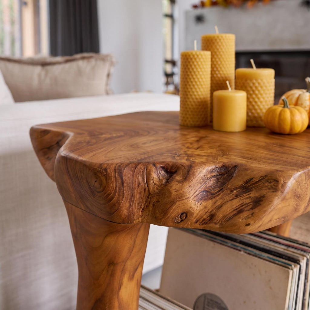 Mid Century Beside Table With Halloween Accent For Living Room