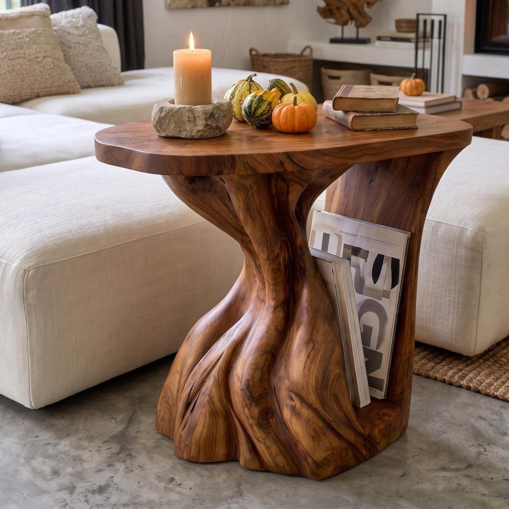 Contemporary Beside Table Halloween Inspired With Sculptural Base For Living Room