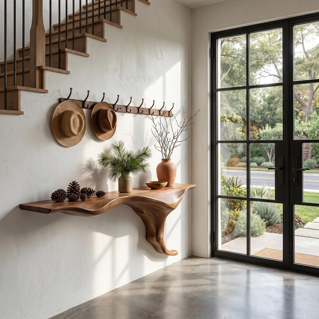 Organic Wall Mounted Console Table With Sculptural Tree Root Design For Entryway SINLHACS656