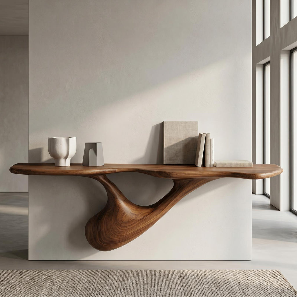 Organic Wall Mounted Console Table With Sculptural Tree Root Design For Entryway SINLHACS656