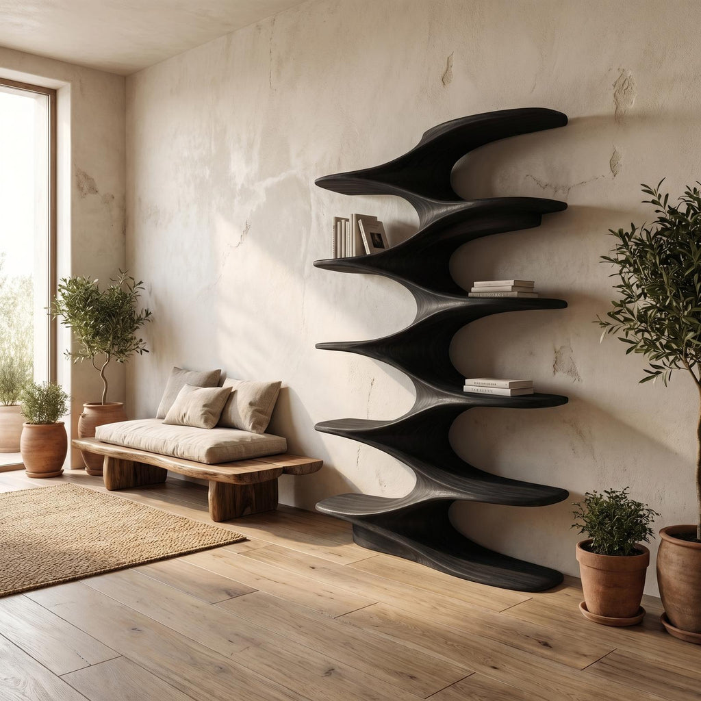 Sculptural Organic Bookshelf For Living Room And Reading Room SINLHATB716