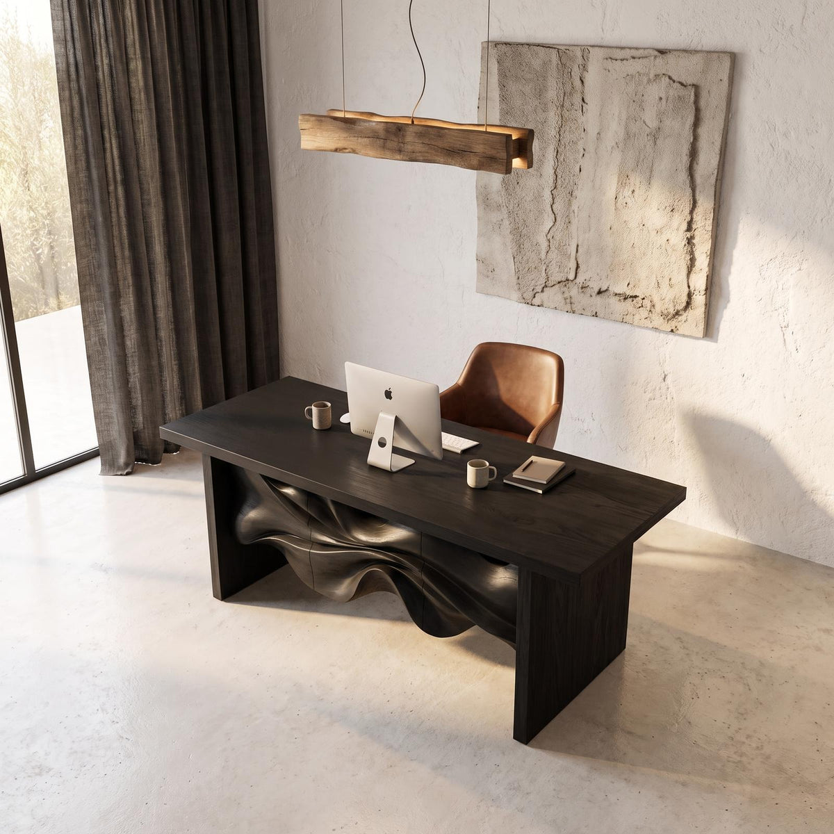 Minimalist Writing Desk Handcrafted Storage Design For Home Office