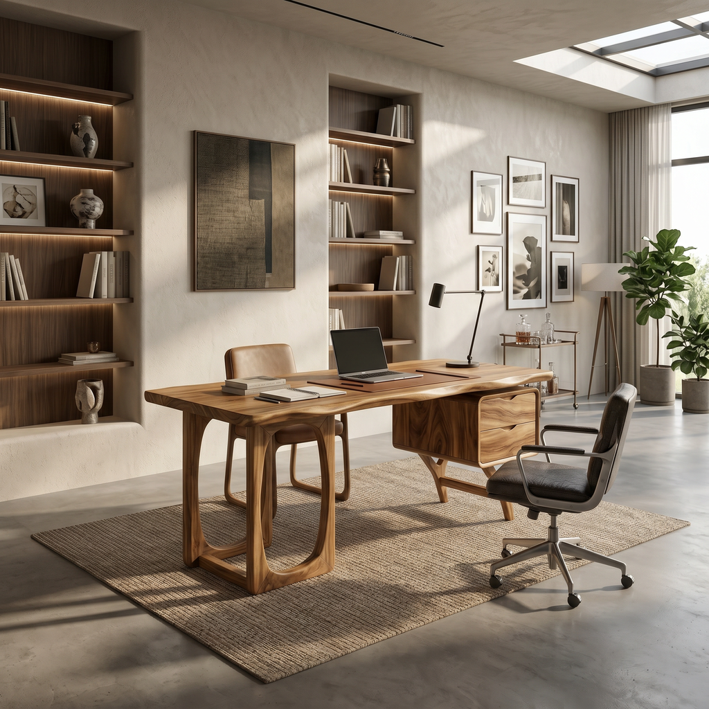 Organic Dual Pedestal Executive Desk Luxury Office