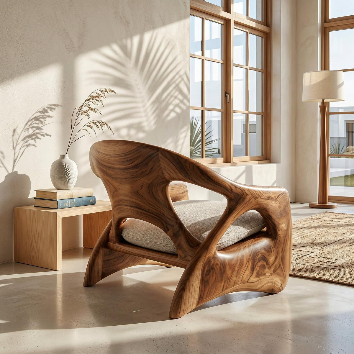 Modern Sculpture Armchair For Cozy Reading Corner