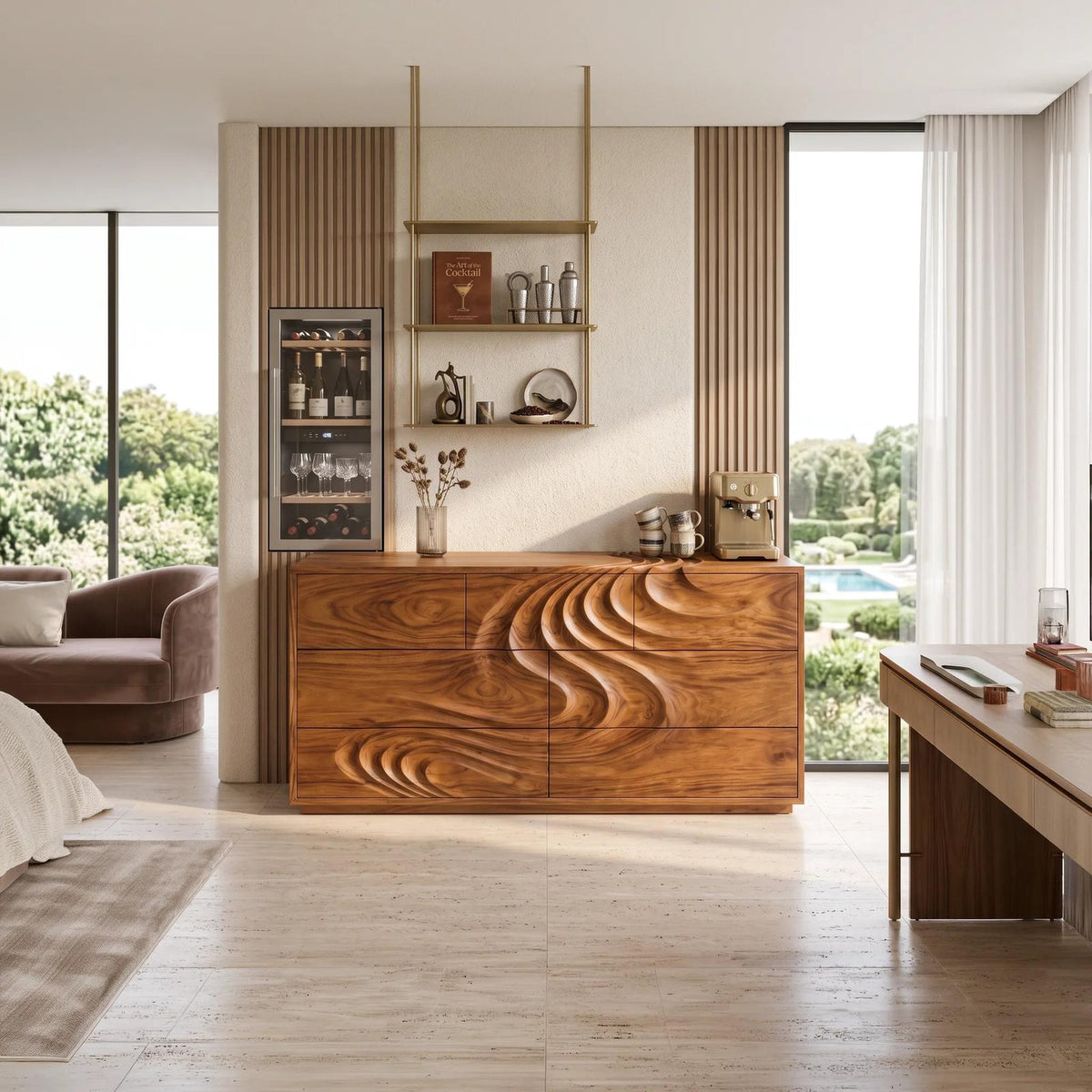 Modern Wave Chest Dresser For Master Bedroom SILDTTNDR002