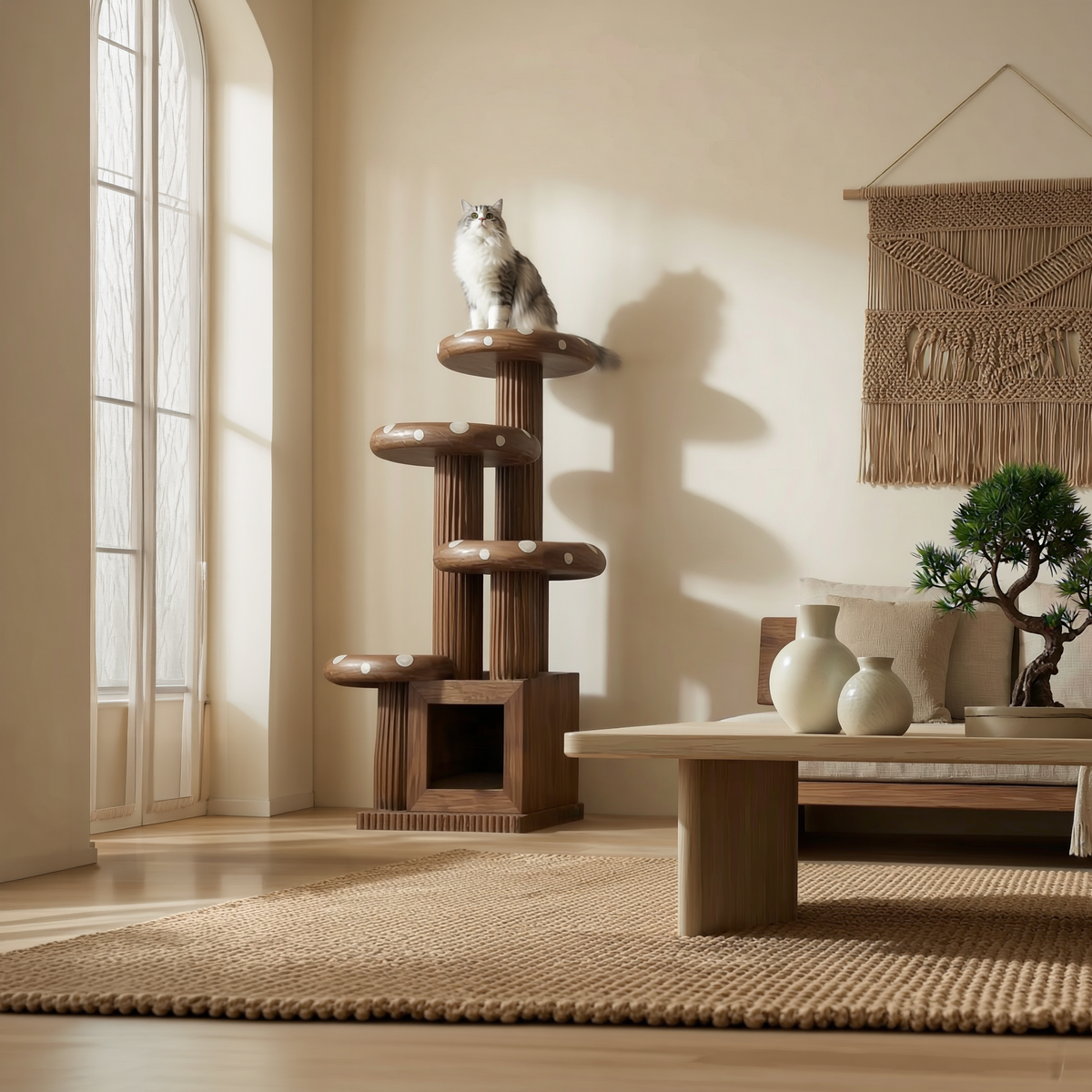 Modern Artistic Musrhroom Cat Tree For Living Room And Pet Corner