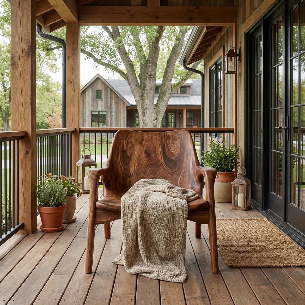 Mid Century Wooden Chair For Porch Or Entryway RTTHTTACC014