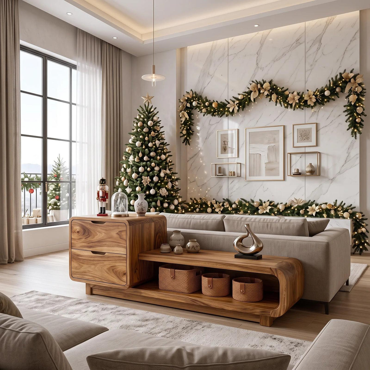 Christmas Wooden Storage Bench Cushion For Cozy Bedroom Decor SILDTTRSTB012