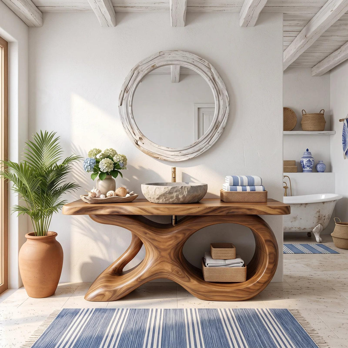 Mediterranean Bathroom Vanity Cabinet Luxury Villa