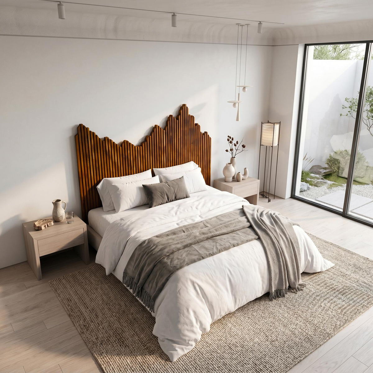 Organic Headboard Wooden Bed Headboard For Bedroom SINLSAHB034