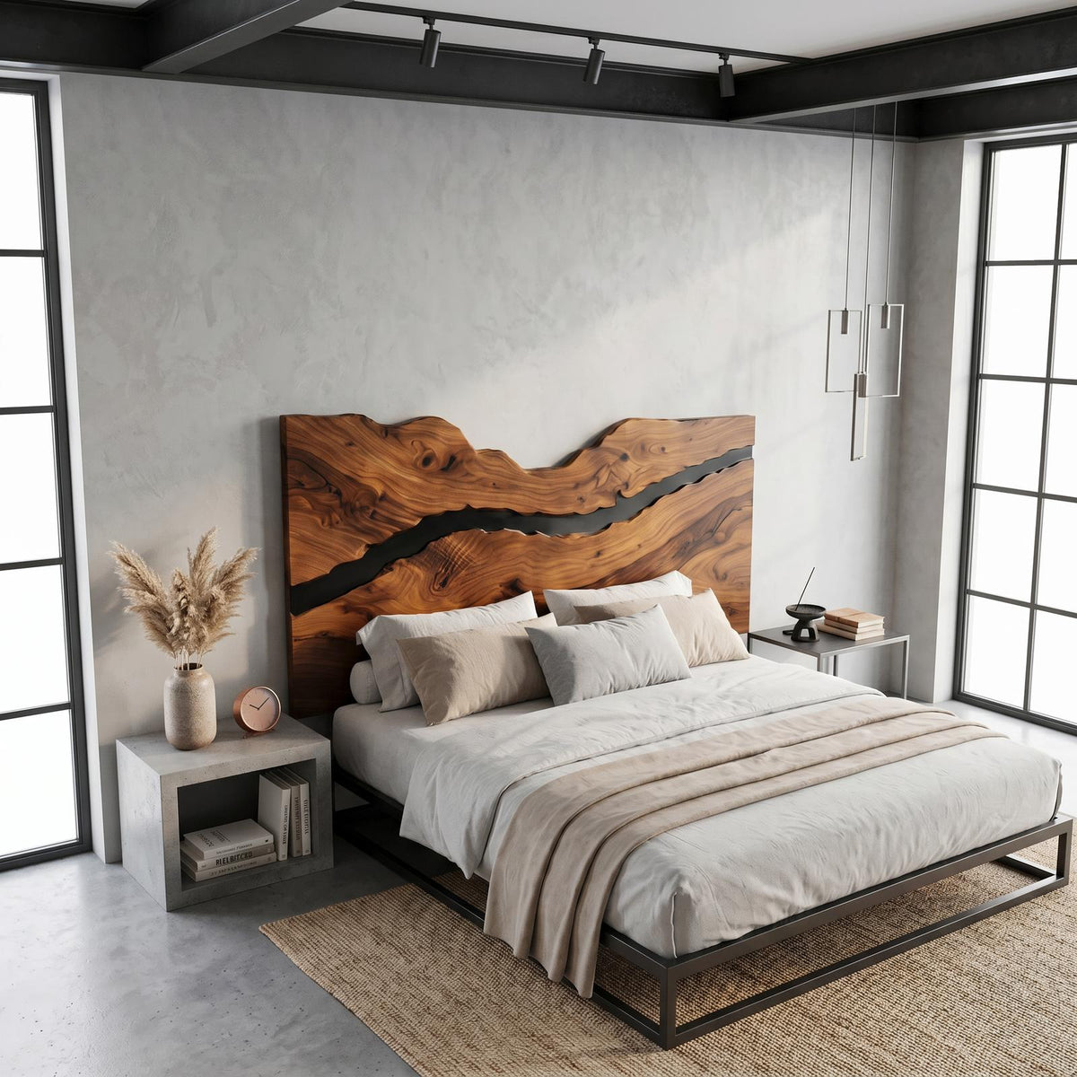 Rustic Headboard Slatted Bed Headboard For Bedroom SINLSAHB035