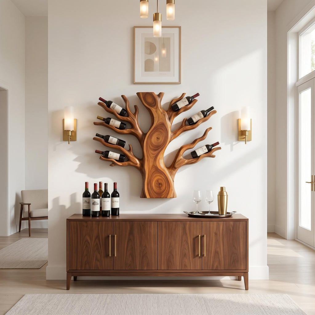 Coastal Floating Wine Rack For Living Room SILDTTRWH113