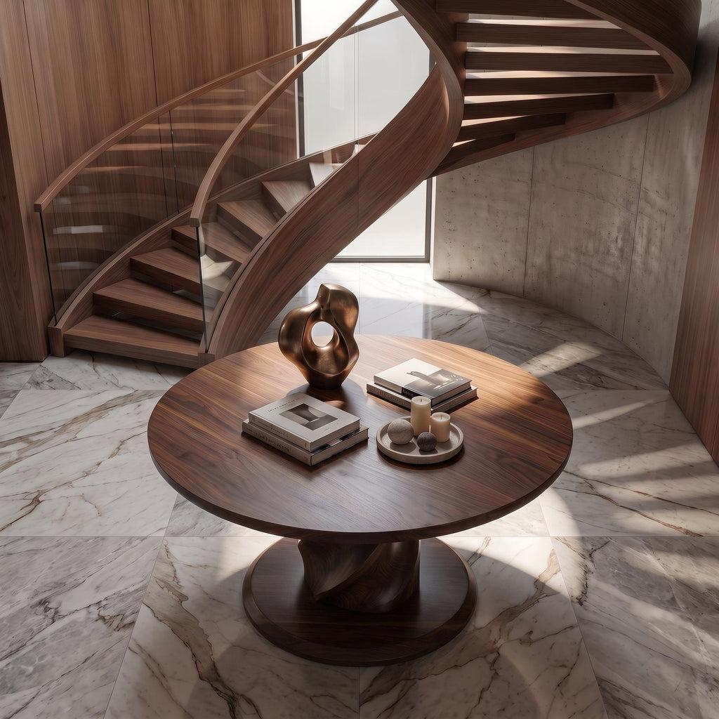 Modern Luxury Twist Pedestal Entry Table For Entryway And Hallway
