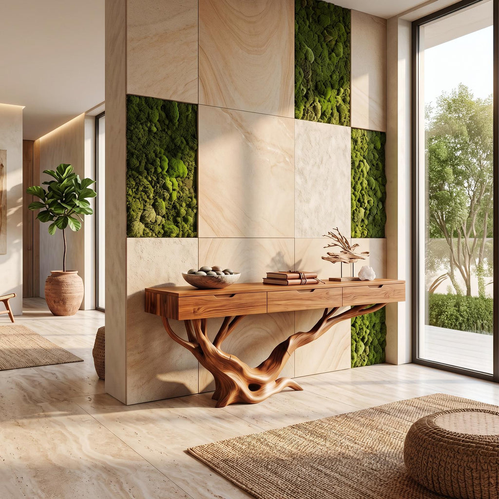Mid Century Live Edge Entryway Table For Furniture Decor Modern