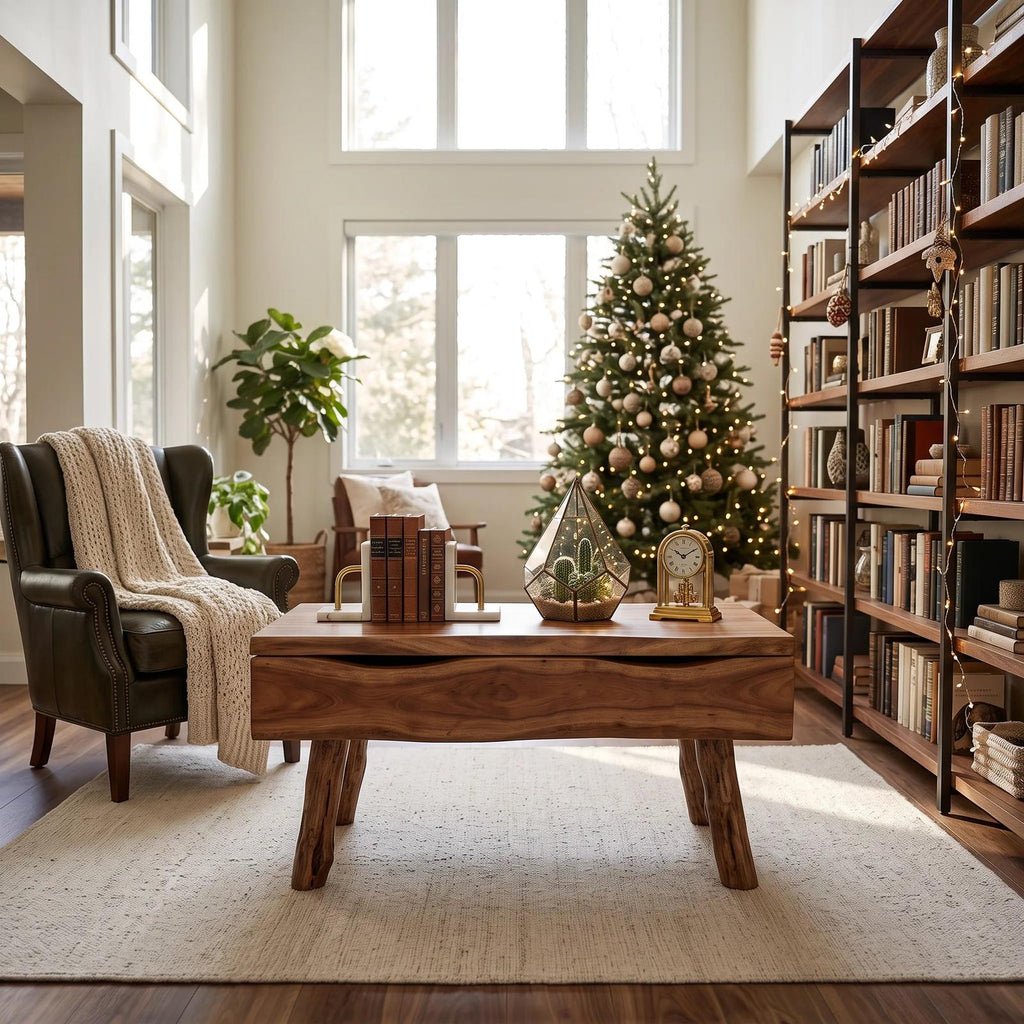 Rustic Xmas Live Edge Coffee Table Mountain Lodge