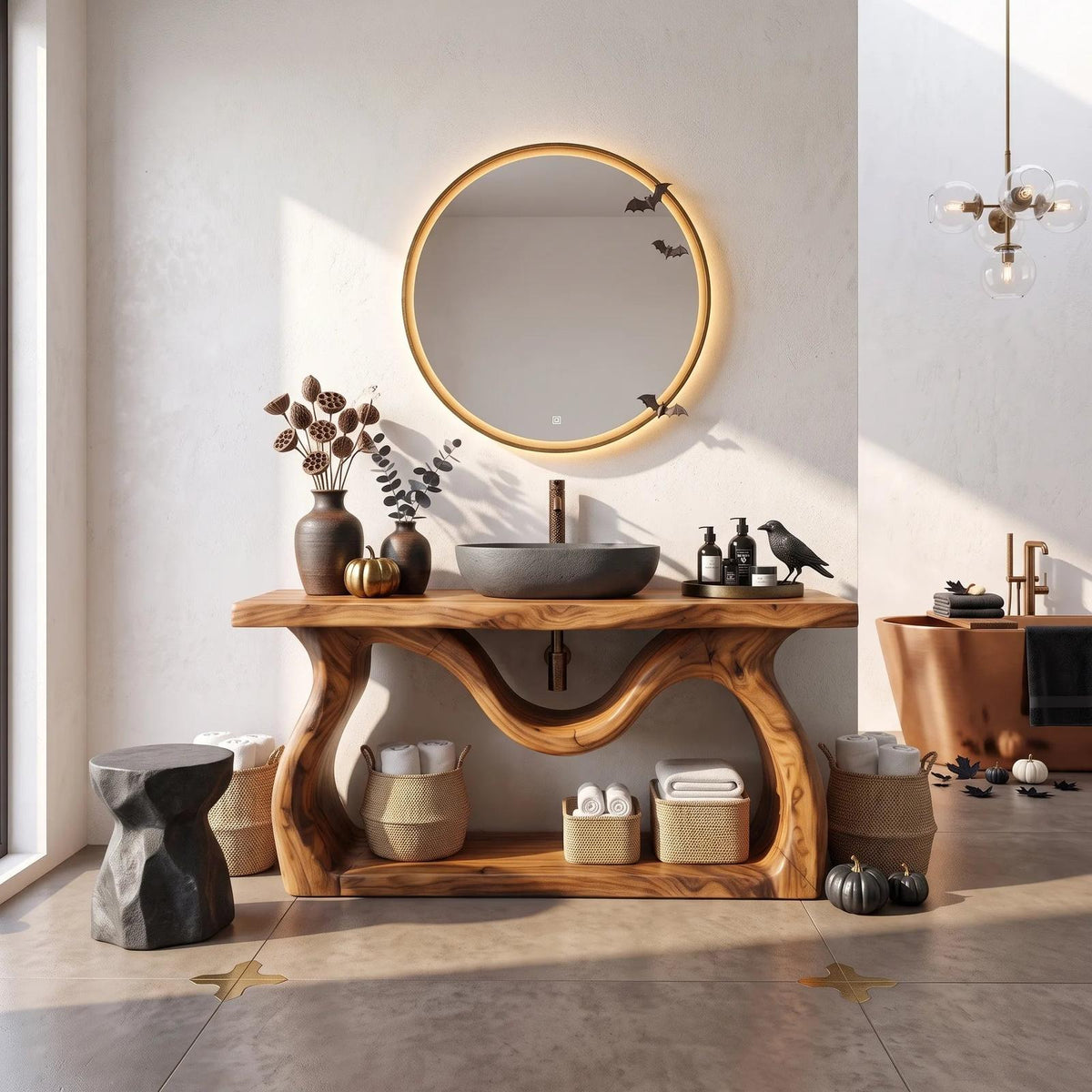 Modern Halloween Bathroom Vanity Cabinet Luxury Ensuite
