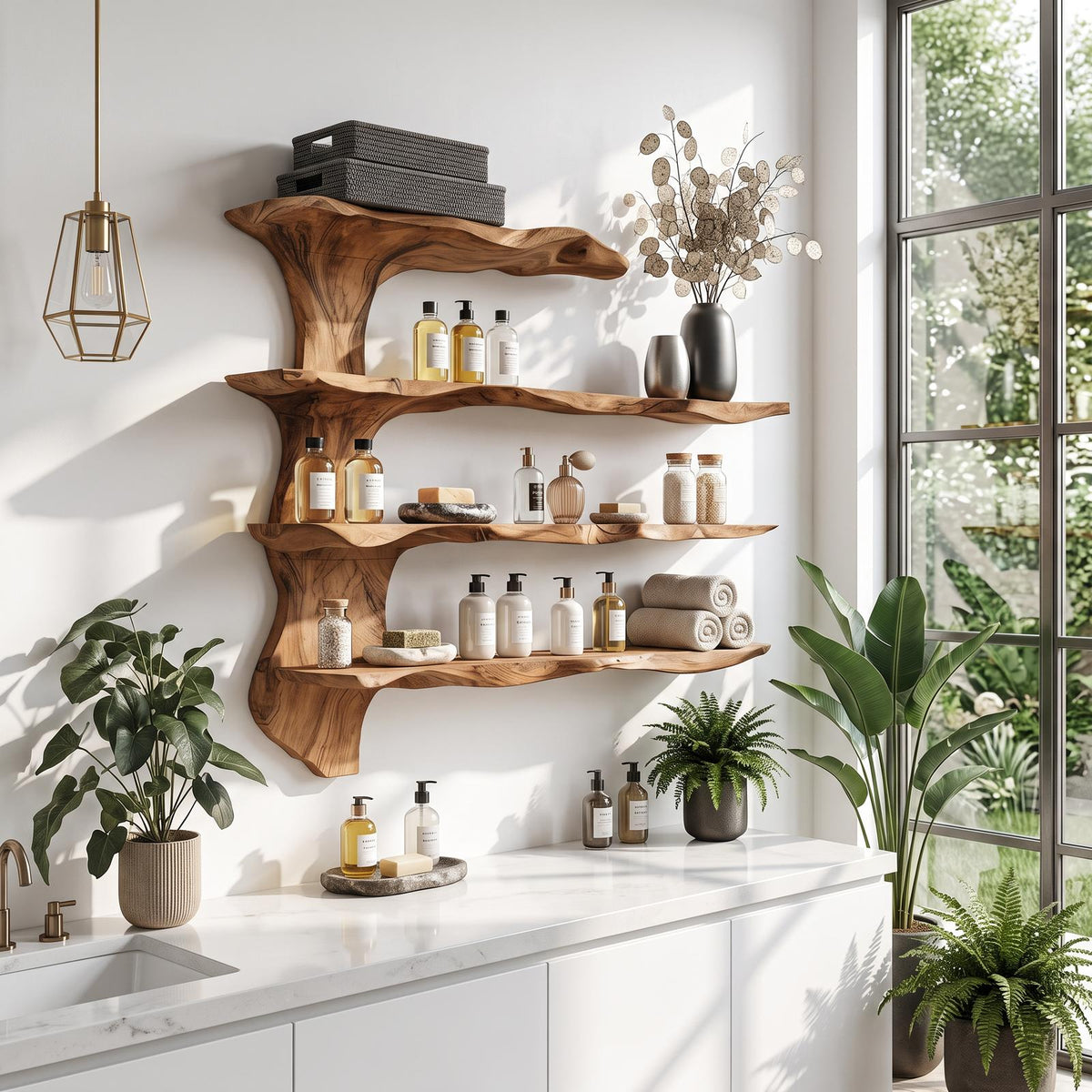 Mid Century Wooden Cabinet With Spice Rack For Kitchen