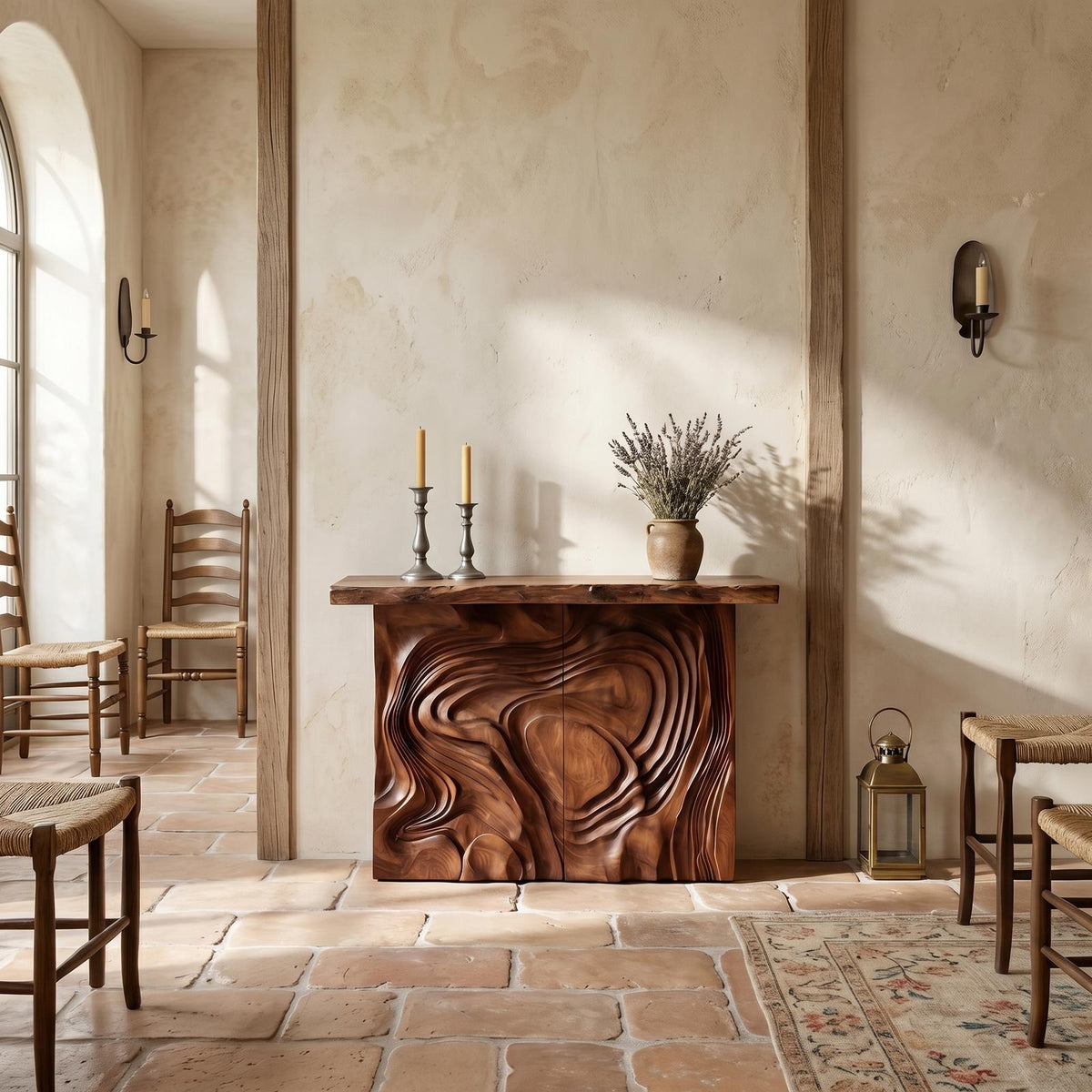Scandinavian Organic Edge Accent Table For Entry Hall Interior