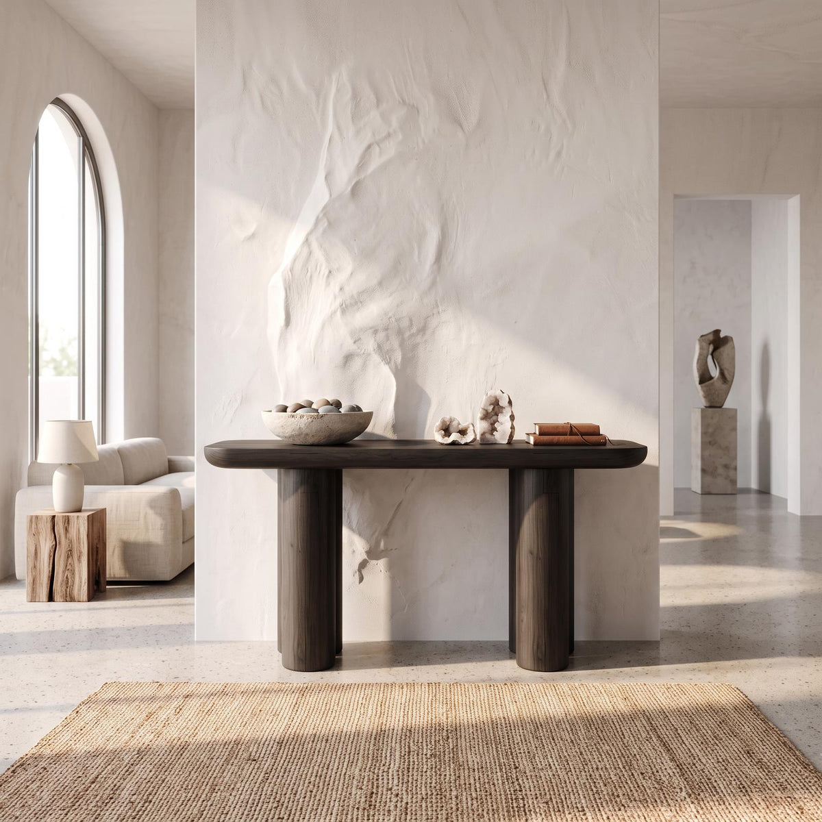 Midcentury Black Console Table Living Room SINLSACS138