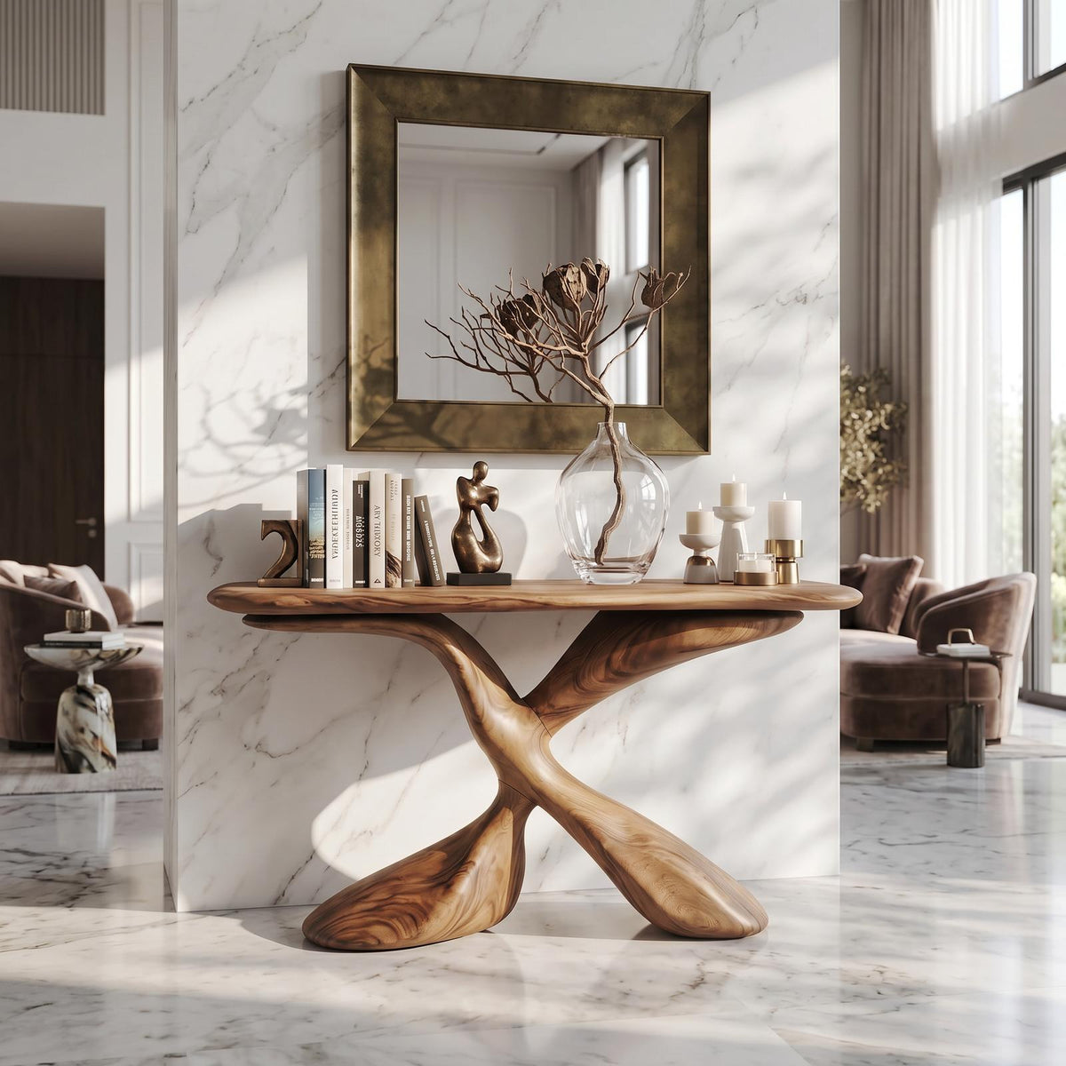 Mid Century Design Console Table For Living Room