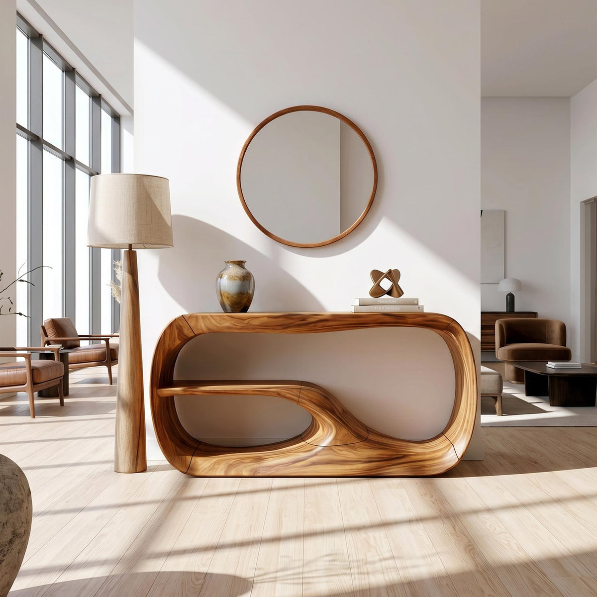 Spry Interior Modern Wooden Console Table, Elegant Entryway Foyer Table & Living Room Sofa Table, Solid Wood Designer Furniture, SILDTTRCS049