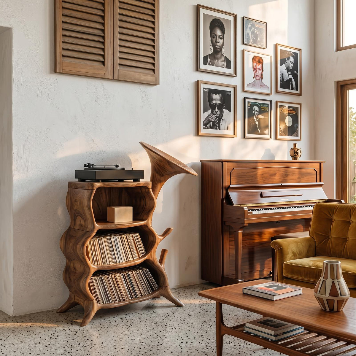 Handcrafted Wooden Media Console For Furniture Decor