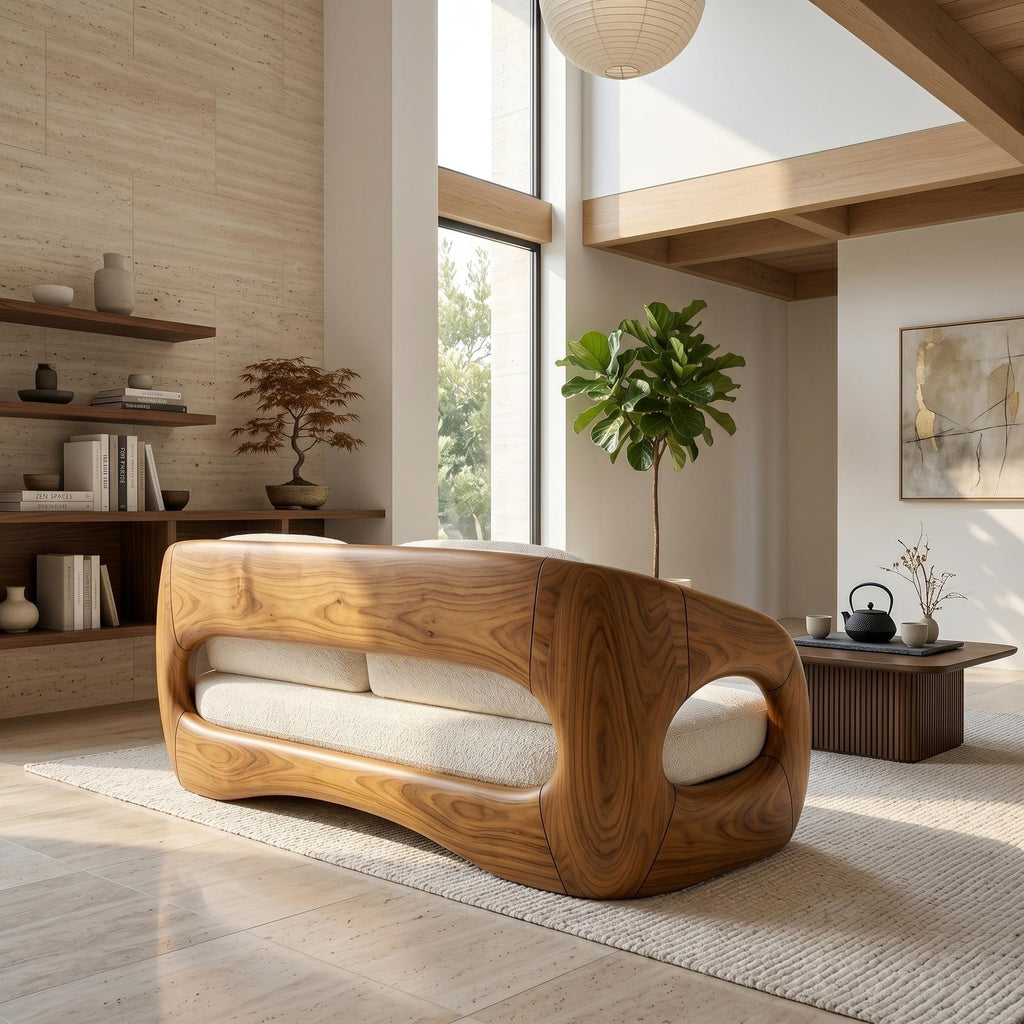Tropical Modern Wooden Sofa For Resort Style Living Space