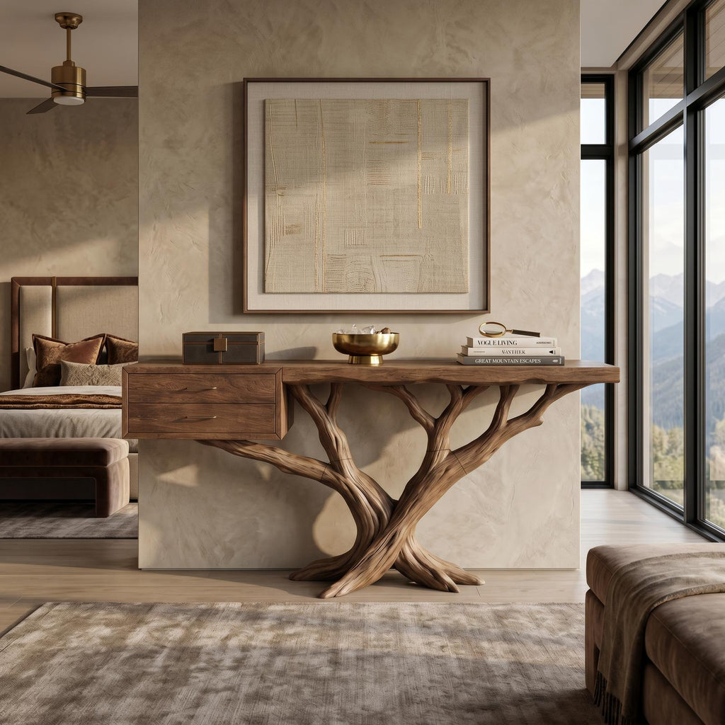 Modern Tree Root Console Table Luxury Entryway