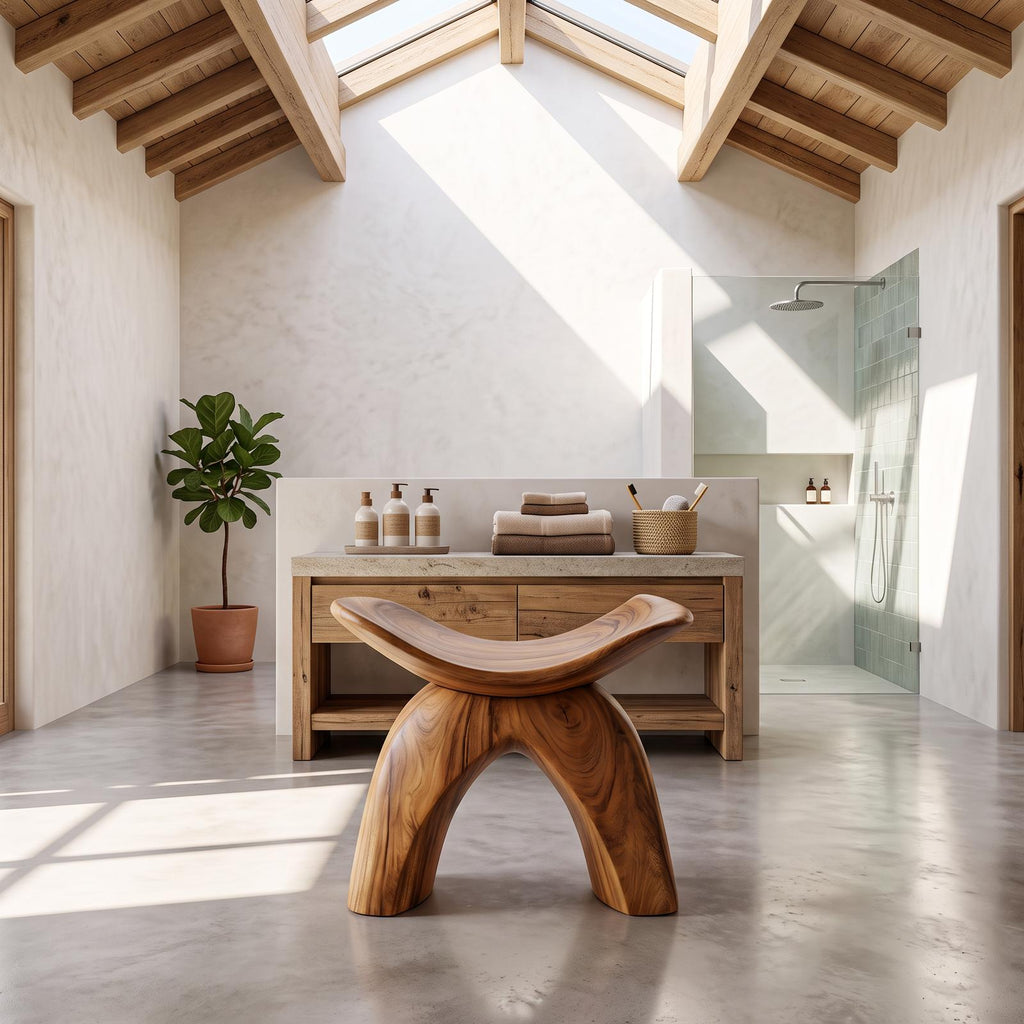 Farmhouse Bath Seat For Cozy Bathroom Furniture Decor