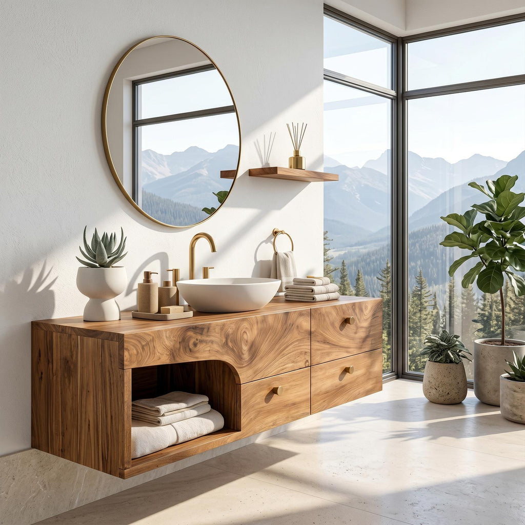 Rustic Floating Vanity For Small Bathroom Renovation SILDTTRBRV021