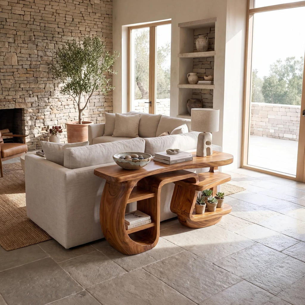 Minimalist Asymmetric Console Table For Lounge Area