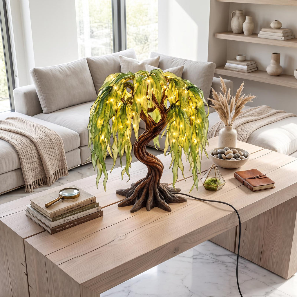 Modern Sculptural Bonsai Tree Table Lamp For Living Room