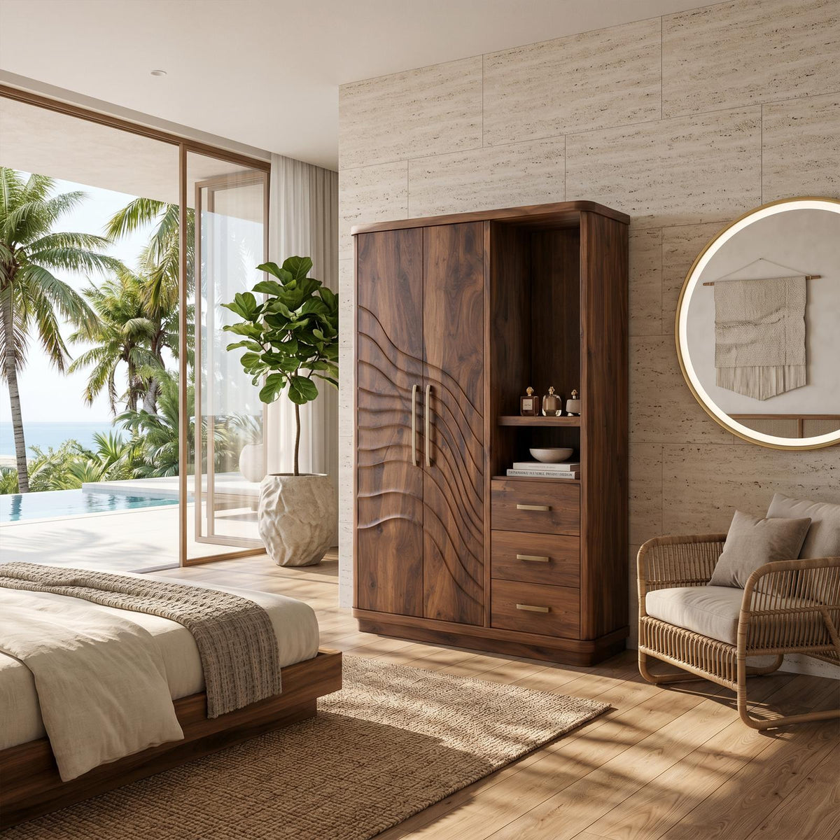 Modern Artistic Form Armoire For Open Lounge Bedroom SILDTTNWDE005