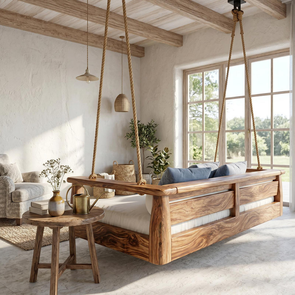 Coastal Porch Hanging Daybed Swing Seaside Cottage Retreat SILDTTRSWI005