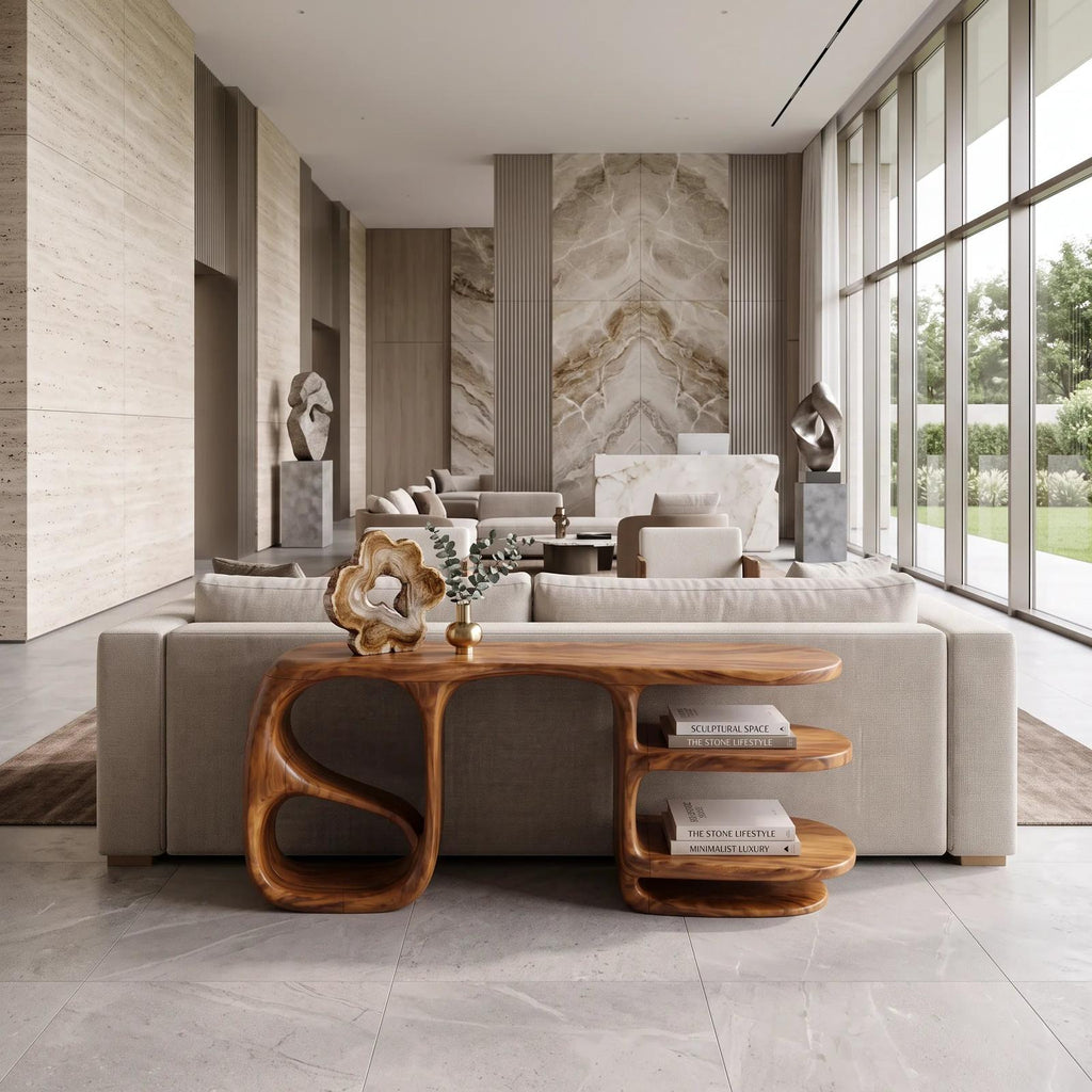 Organic Double Loop Console For Contemporary Living Room
