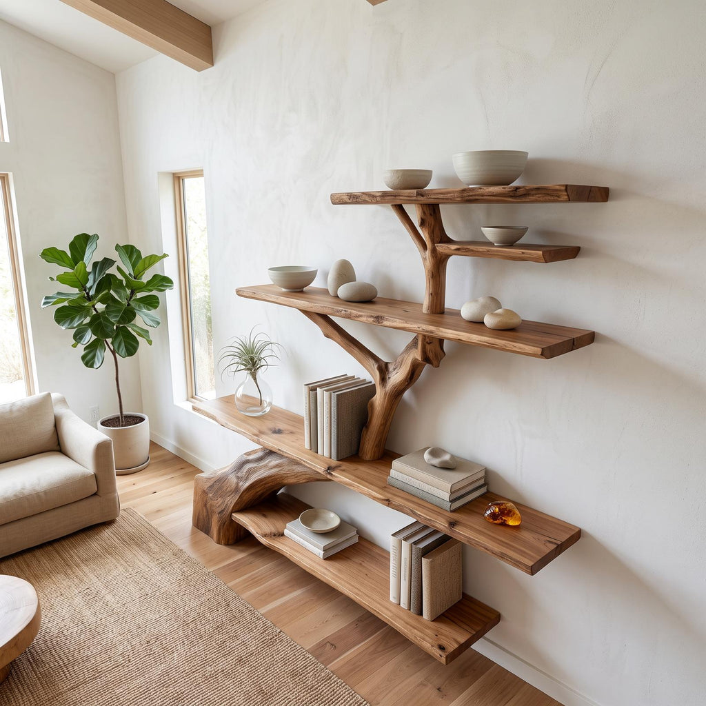 Rustic Tree Shelf Entry Living Room